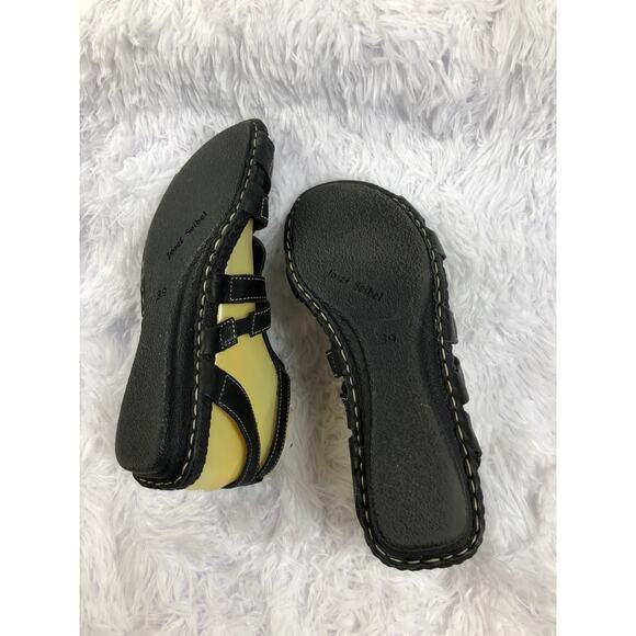 Josef Seibel Rosalie 39 Black Leather Gladiator Sandal Slingback Swirl Medallion - Picture 5 of 6